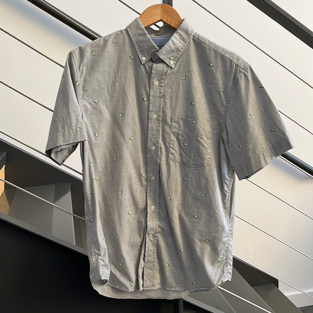 Banana Republic Luxe Poplin with lime prints